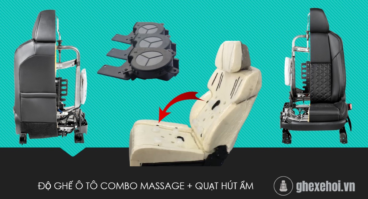 Độ ghế ô tô - Combo _ Massage + Quạt Hút ẩm